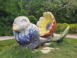 colorful bird sculpture